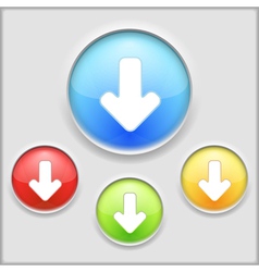 Glossy download buttons set Royalty Free Vector Image