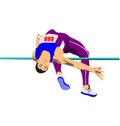 Man High Jump Sport Track And Field 3d