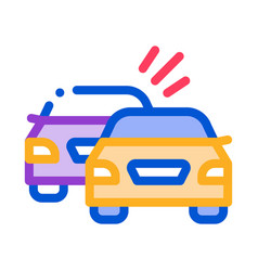 Overtaking Previous Car Icon Outline