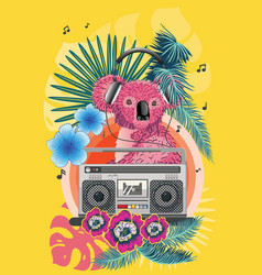 Pink Koala With Boombox