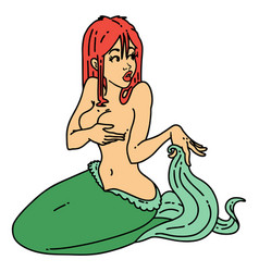 Traditional Tattoo A Pinup Mermaid Girl