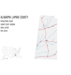 Map Of Lamar County In Alabama Usa