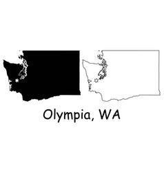 Olympia Washington Wa State Border Usa Map