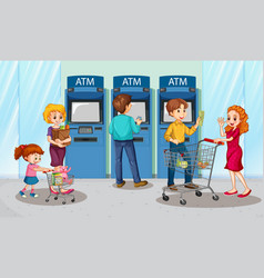 Atm Machine Scene With People