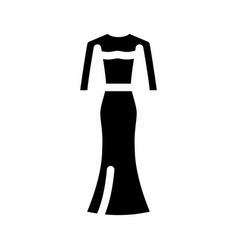 Long Sleeve Bride Dress Glyph Icon