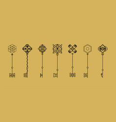 Modern Key Collection Retro Key Logo Design