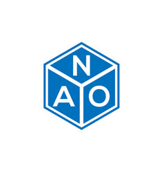 Nao Letter Logo Design On Black Background