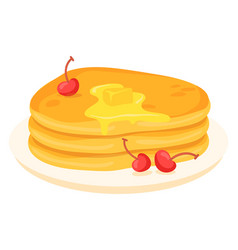 Pancakes Plate Cartoon Icon Sweet Dish