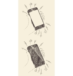 Hand Drawn Black Mobile Phone Iphone Sketch