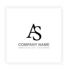 Letter A And S Simple Alphabet Logo Design