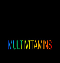 Multivitamin Label Inspiration Icon Vitamins Text