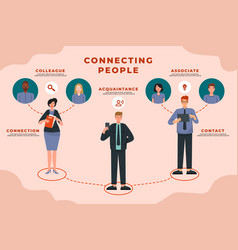 Flat Design Connecting People Infographic