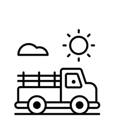 Pickup Truck Outline Icon Style