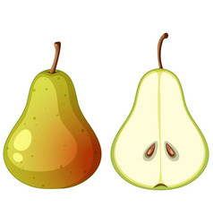 Ripe Pear And Half Of Pear