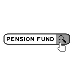 Search Banner In Word Pension Fund With Hand Over