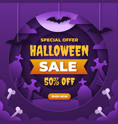 Paper Style Halloween Sale Design