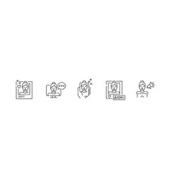 Set Of Girl Blogger Icons Pixel Perfect Editable