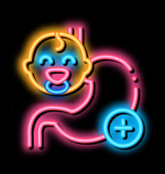 Work Esophagus Newborn Baby Neon Glow Icon