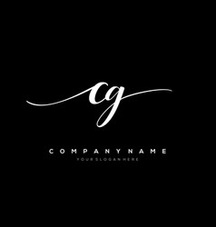 Cg Initial Letter Handwriting Logo Hand Drawn