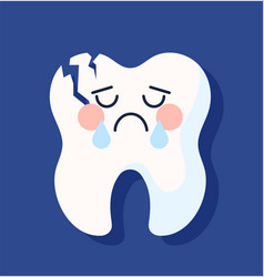 Sad Broken Teeth Sticker Concept