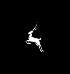 Simple Jumping Impala Deer Stag Logo