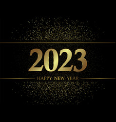 2023 New Year Black Background With Gold Glitter