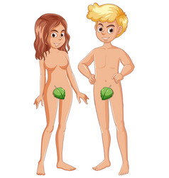 Adam And Eve Cartoon Characters In Bible Story