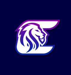 Letter C Lion Logo Design Gaming Sport Icon