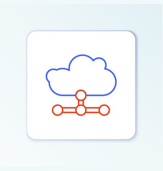 Line Network Cloud Connection Icon Isolated