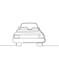 Single One Line Drawing Vintage Convertible