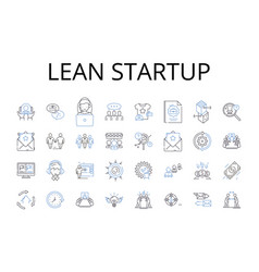 Lean Startup Line Icons Collection Agile