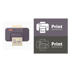 Print Isolated Flat Line Icon