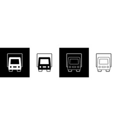 Set Delivery Cargo Truck Vehicle Icon Isolated