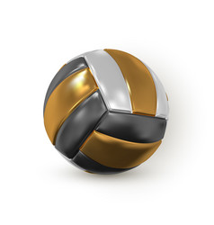 3d Realistic Golden Volleyball Ball On White