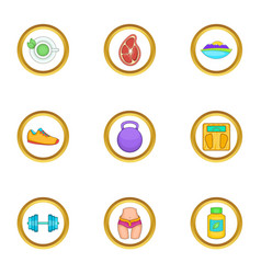 Breakfast Icons Set Cartoon Style