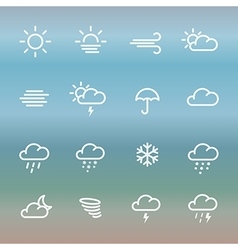 Lines Weather Forcast Icon Set On Gradient