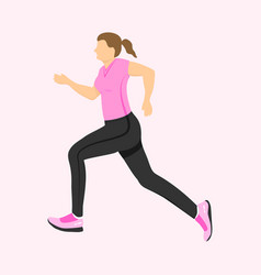 Running Woman Side View Active Healthy Lifestyle