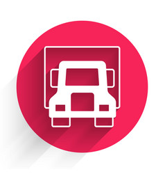 White Delivery Cargo Truck Vehicle Icon Isolated