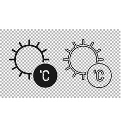 Black Sun Icon Isolated On Transparent Background