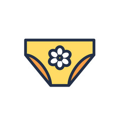 Clothes Outline Yellow Women Panties Symbol