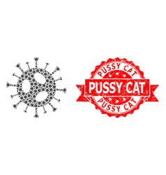 Grunge Pussy Cat Badge And Recursion 2019-ncov