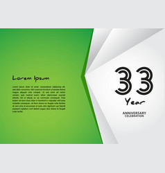 33 Year Anniversary Celebration Logotype On Green