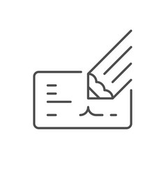 Check Signing Line Outline Icon