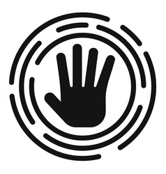 Circle Palm Scanning Icon Simple Id