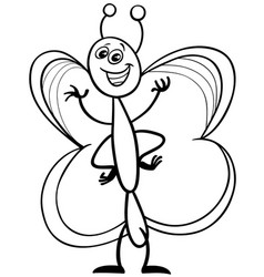 Happy Cartoon Butterfly Insect Animal Character