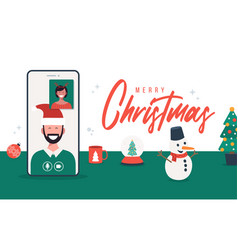 Online Christmas Celebration On Phone Merry