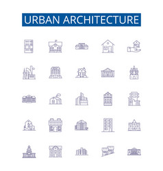 Urban Architecture Line Icons Signs Set Design