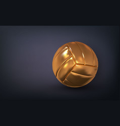 3d Realistic Golden Volleyball Ball On Dark