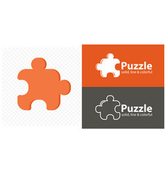 Puzzle Isolated Flat Line Icon