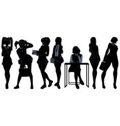 Anime Schoolgirl Silhouettes